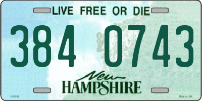 NH license plate 3840743