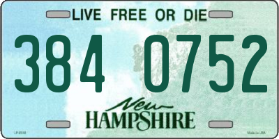 NH license plate 3840752