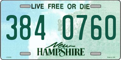 NH license plate 3840760