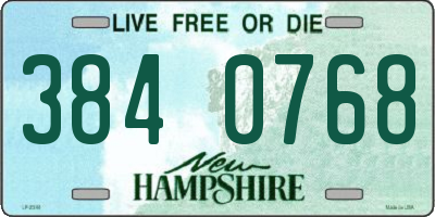 NH license plate 3840768