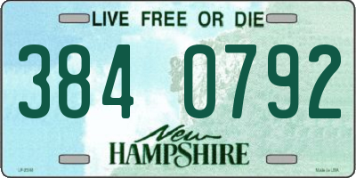 NH license plate 3840792