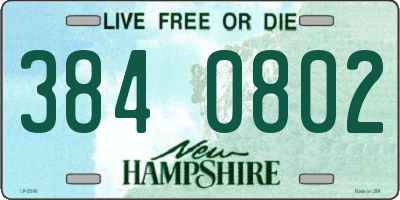 NH license plate 3840802