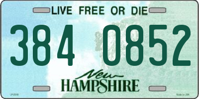 NH license plate 3840852