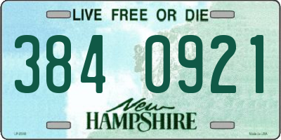 NH license plate 3840921