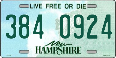 NH license plate 3840924