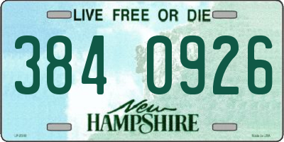 NH license plate 3840926