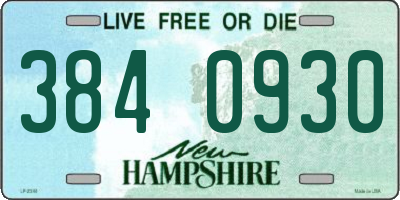 NH license plate 3840930