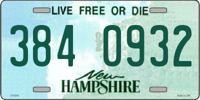 NH license plate 3840932