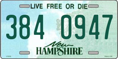 NH license plate 3840947