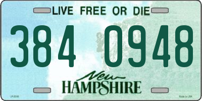 NH license plate 3840948
