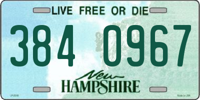 NH license plate 3840967