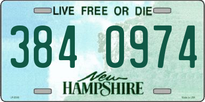 NH license plate 3840974