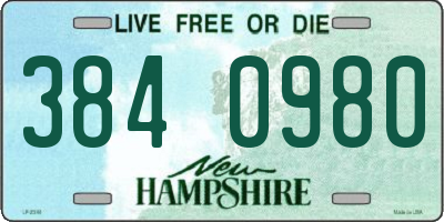 NH license plate 3840980