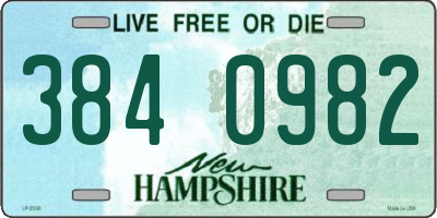 NH license plate 3840982