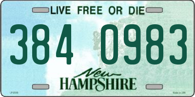 NH license plate 3840983