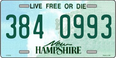NH license plate 3840993