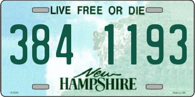 NH license plate 3841193