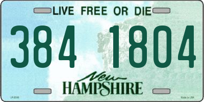 NH license plate 3841804