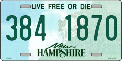 NH license plate 3841870