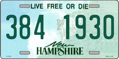 NH license plate 3841930
