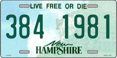 NH license plate 3841981