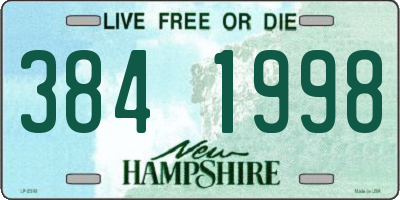 NH license plate 3841998