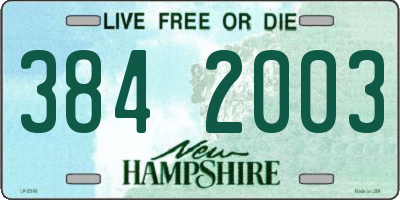 NH license plate 3842003