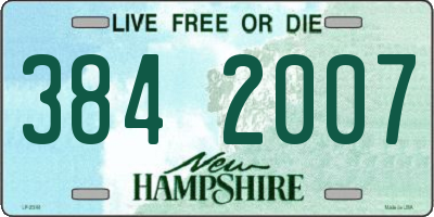NH license plate 3842007