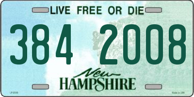 NH license plate 3842008