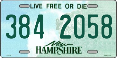 NH license plate 3842058