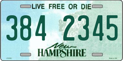 NH license plate 3842345