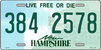 NH license plate 3842578
