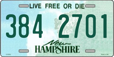 NH license plate 3842701