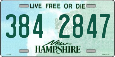 NH license plate 3842847