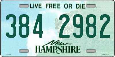NH license plate 3842982
