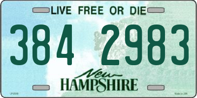 NH license plate 3842983