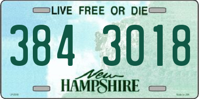 NH license plate 3843018