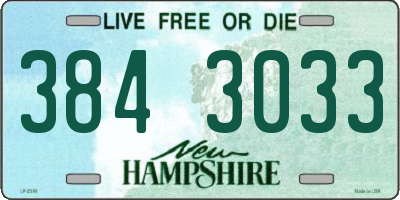 NH license plate 3843033