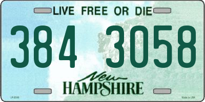NH license plate 3843058