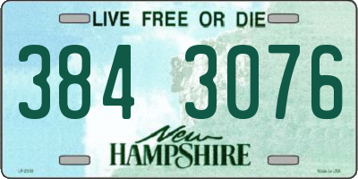 NH license plate 3843076