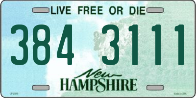 NH license plate 3843111