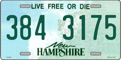 NH license plate 3843175