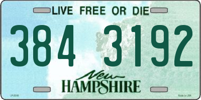 NH license plate 3843192