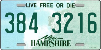 NH license plate 3843216