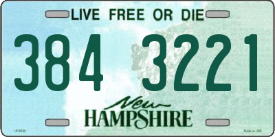 NH license plate 3843221