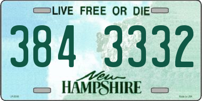 NH license plate 3843332