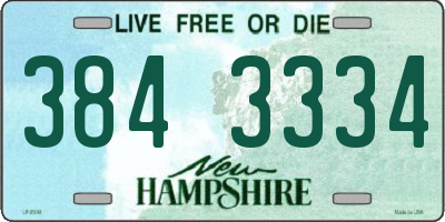 NH license plate 3843334