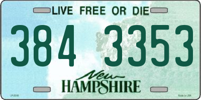 NH license plate 3843353