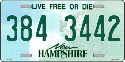 NH license plate 3843442