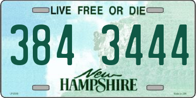 NH license plate 3843444